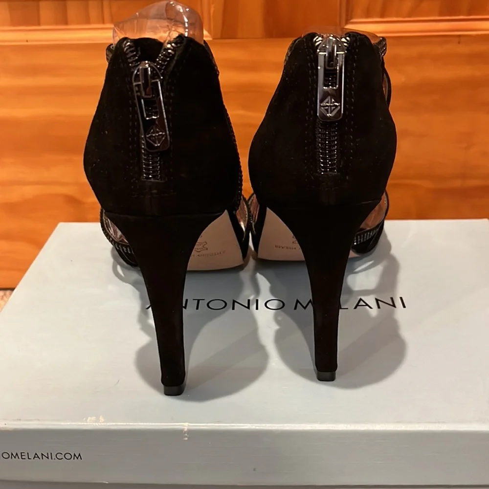 Antonio Melani Irina004 Black Suede Heels - Picture 4 of 10